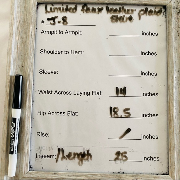 The Limited NWT Black & Red Faux Leather Trim Plaid Side Zip Pencil Skirt Size 4 - Picture 8 of 8